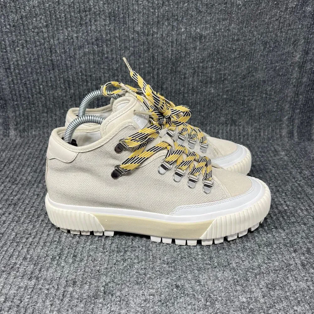 Rag & Bone Army Hiker Low Ecru White Beige Canvas Shoes Sneakers Womens 36 / 6 - Picture 1 of 7